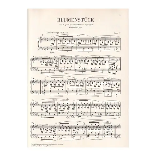 Blumenstuck Des Dur - Op.19