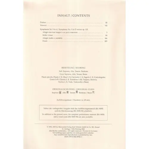 Symphonie N.9 In D Moll -  Op.125  - Full Score