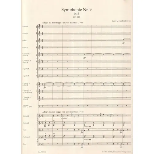 Symphonie N.9 In D Moll -  Op.125  - Full Score