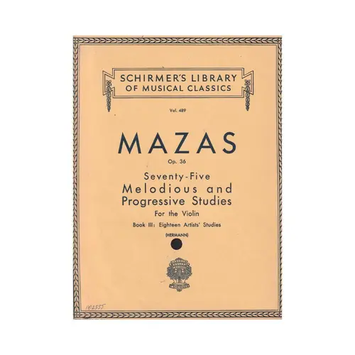 75 Melodious And Progressive Studies, Op. 36 - Book 3: Artist'S Studies