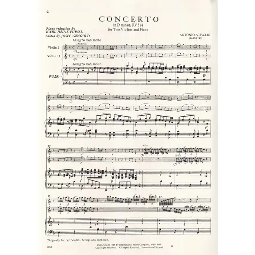 Concerto In D Minor - F.I N.100 Rv 514