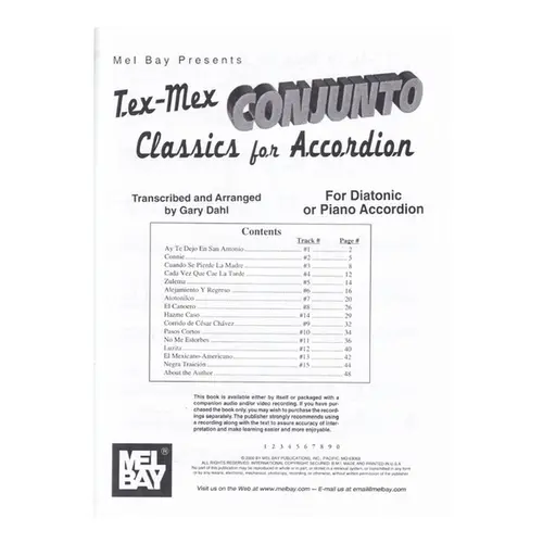 Tex-Mex Conjunto Classics for Accordion