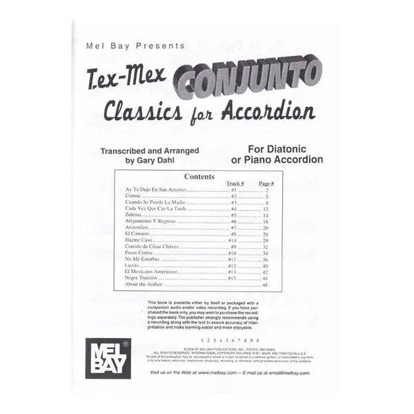 Tex-Mex Conjunto Classics for Accordion