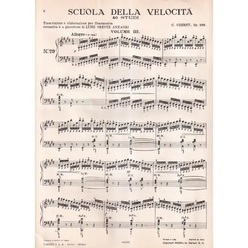 Scuola Della Velocità for fisarmonica a piano -  40 Studi Op.299, Volume 2