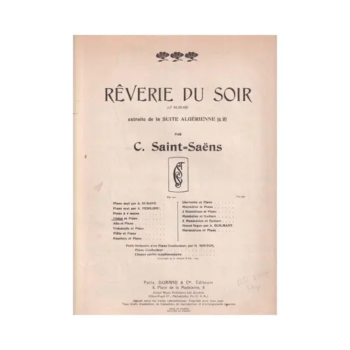 Reverie Du Soir  - Exemplar Antigo