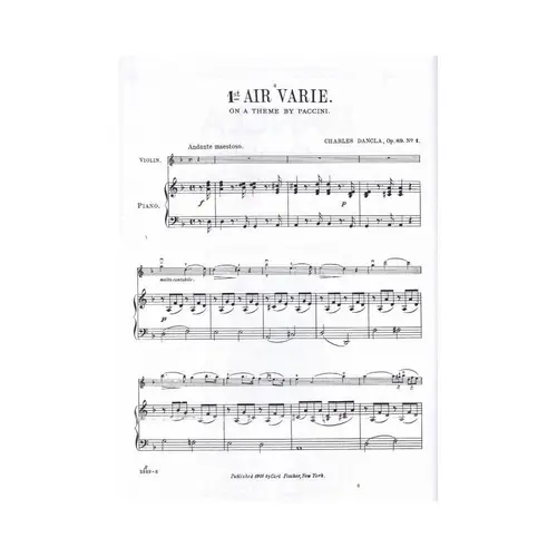 Six Airs Varies For Violin - Op.89