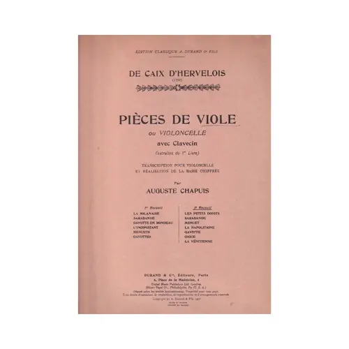 Pieces De Viole Ou Violoncelle - Vol.2  (Edição Antiga)