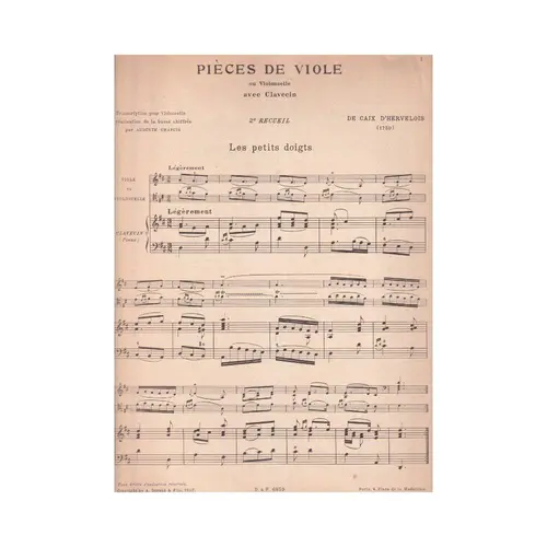 Pieces De Viole Ou Violoncelle - Vol.2  (Edição Antiga)