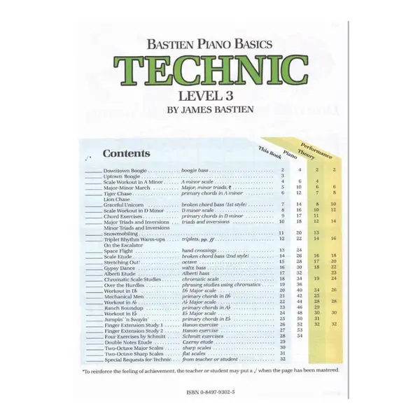 Bastien Piano Basics - Technic Level 3