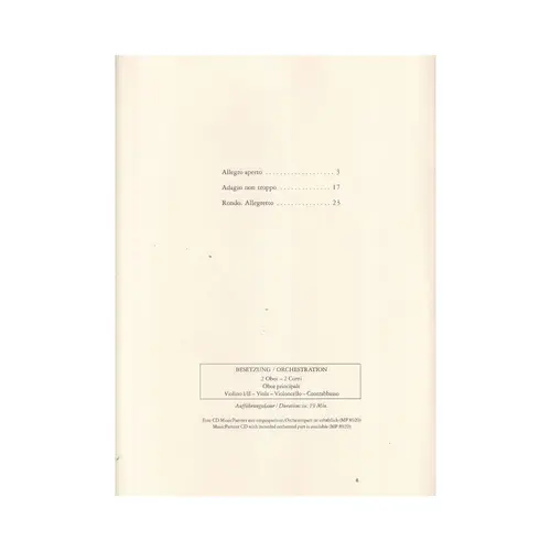 Konzert C Dur KV 314 (285d) for oboe and piano