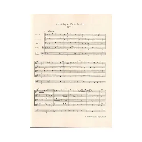 Christ lag in Todes Banden - Cantata for Easter Sunday  - BWV 4 - Study Score