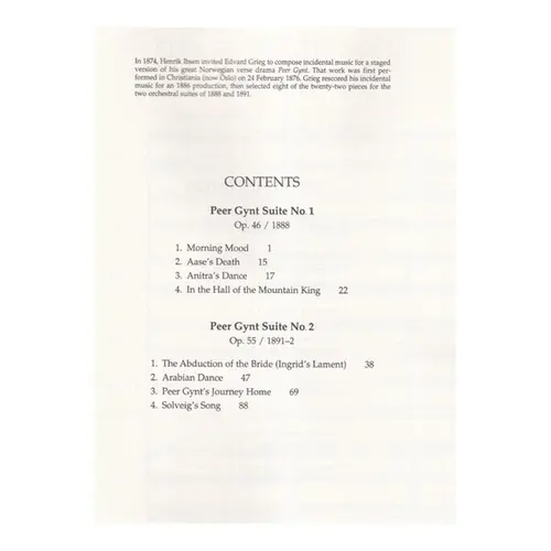 Peer Gynt - Suites N.1 And 2 in Full Score