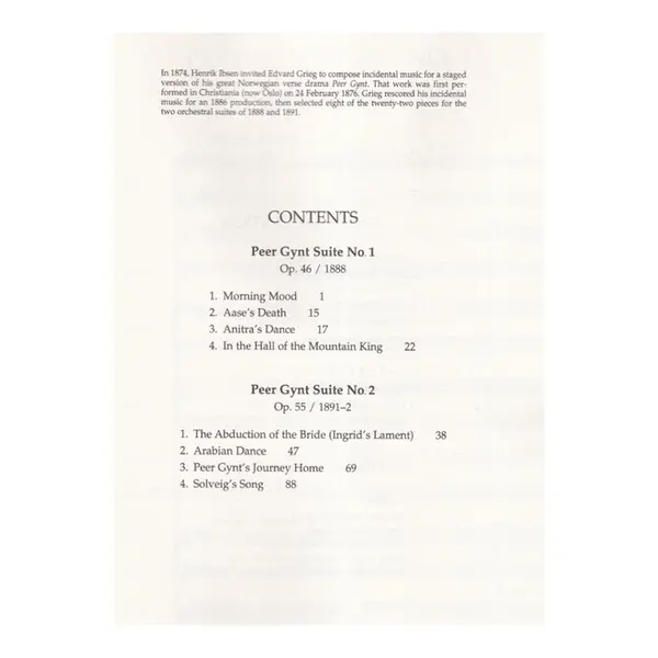 Peer Gynt - Suites N.1 And 2 in Full Score