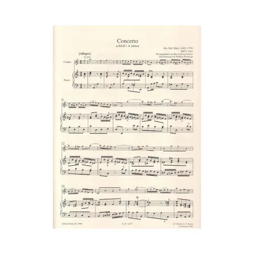 Konzert A Moll A Minor Bwv 1041 - Inclui Cd