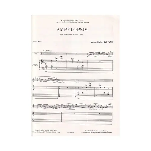 Ampelopsis Pour Saxophone Alto