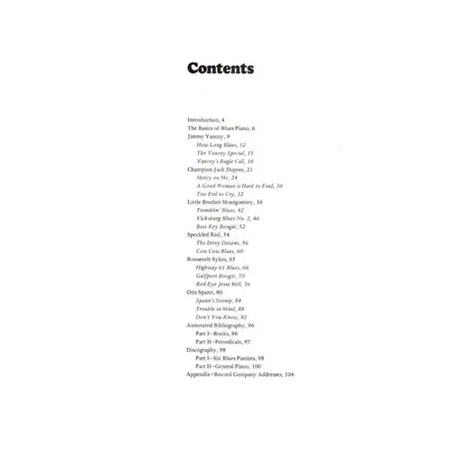 Six Blues-Roots Pianists