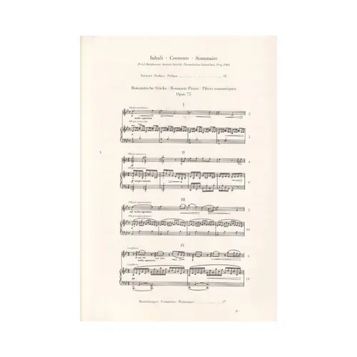 Romantische Stucke Fur Klavier Und Violine -  Op.75 - Urtext
