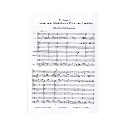 Concerto for Marimba and percussion ensemble (Score+Partes)