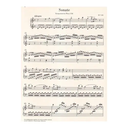 Piano Sonata C major K. 545 - Urtext