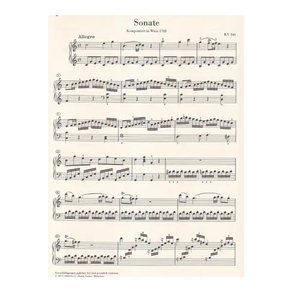 Piano Sonata C major K. 545 - Urtext