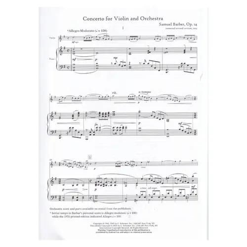 Concerto Corrected Revised Version - Violin and Piano Reduction
