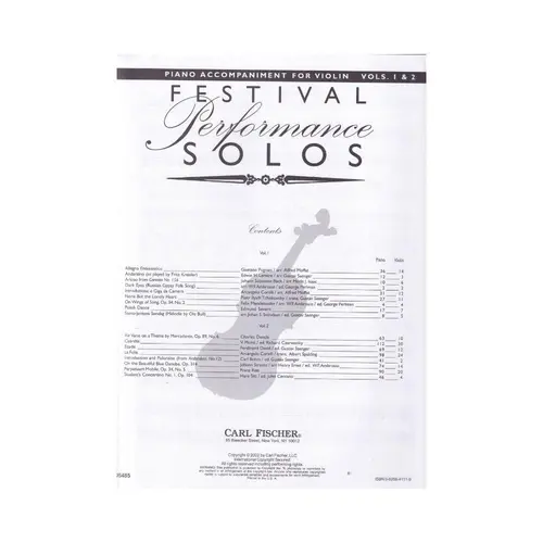 Festival Performance Solos - Piano Accompaniment