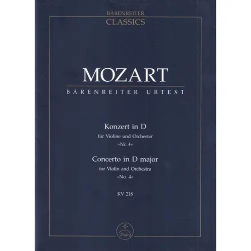 Concerto in D major for violin and orchestra N.4 -  KV 218 - study score