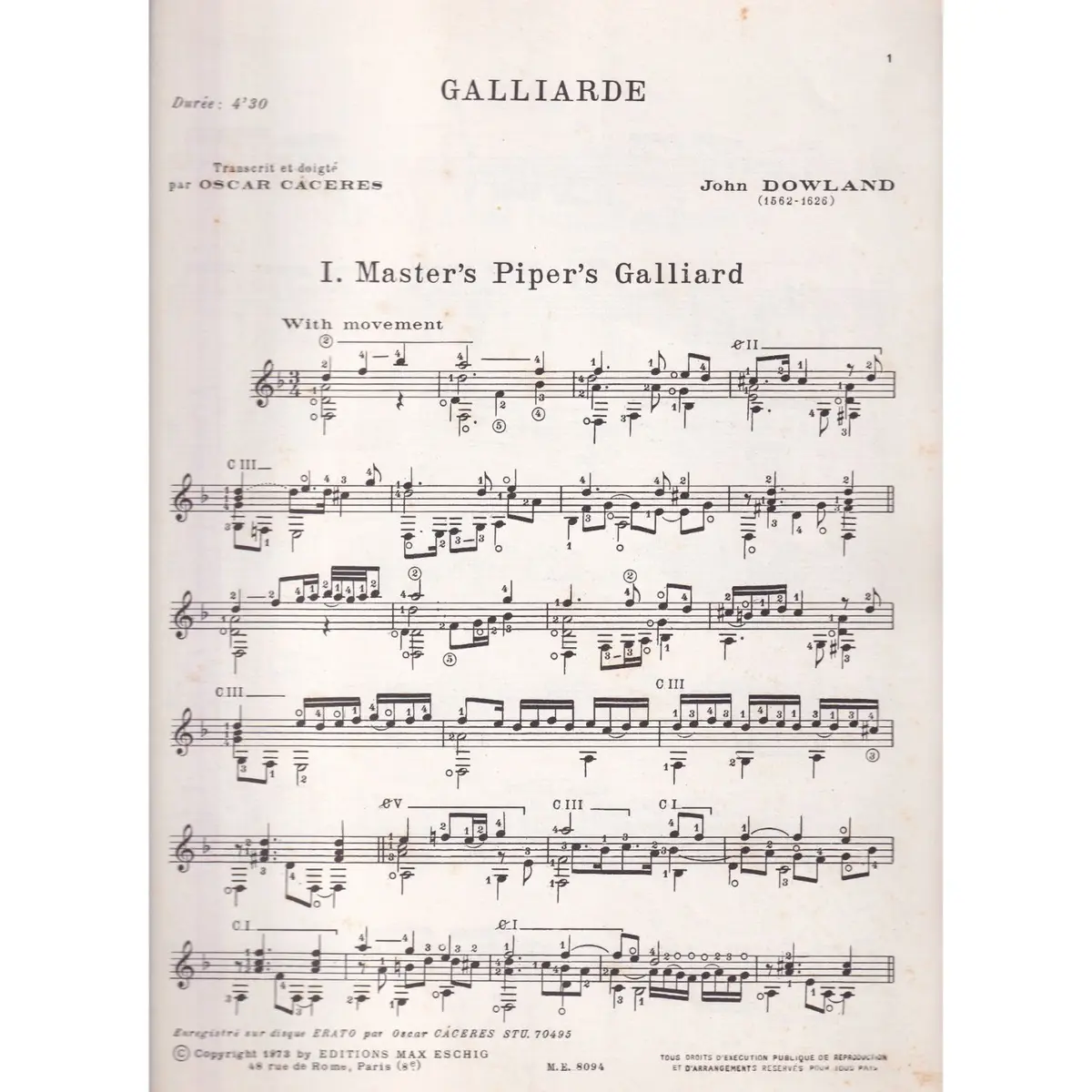 Galliarde Et Allemande