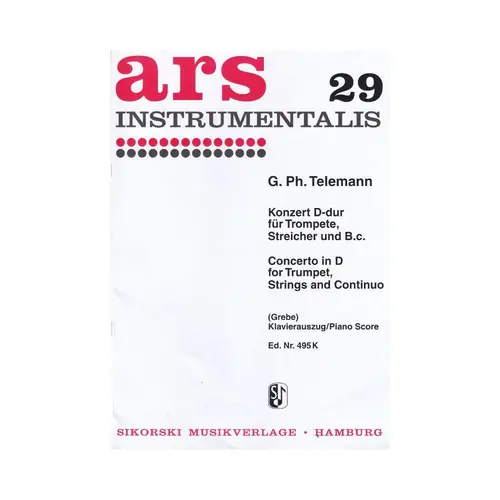 Concerto In D For Trumpet, Strings And Continuo - Piano Score