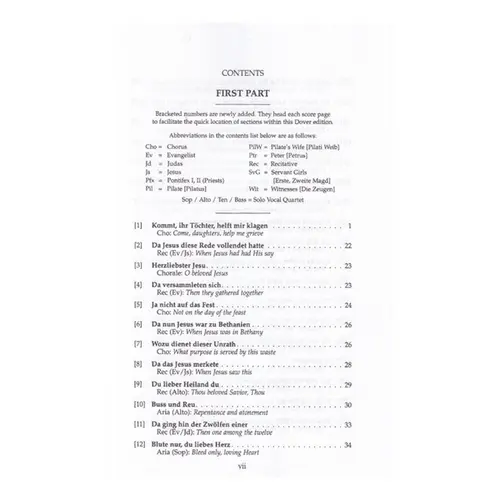 St. Matthew Passion - Bwv 244  ( study score )