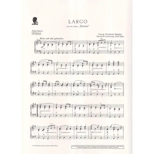 Largo Aus '' Xerxes '' Akkordeon