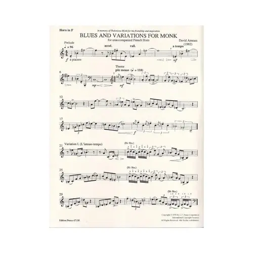 Blues And Variations For Monk