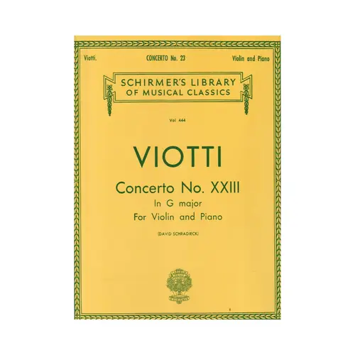 Concerto N.23 In G Major For Violin  (Ed 444)