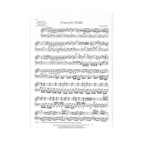 Concerto N.23 In G Major For Violin  (Ed 444)