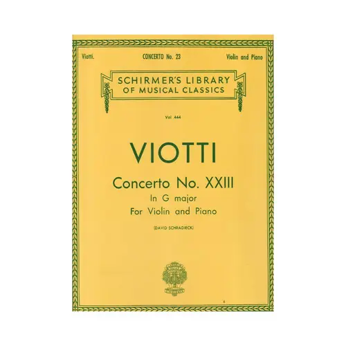 Concerto N.23 In G Major For Violin  (Ed 444)