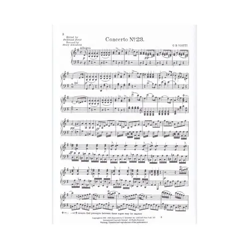 Concerto N.23 In G Major For Violin  (Ed 444)