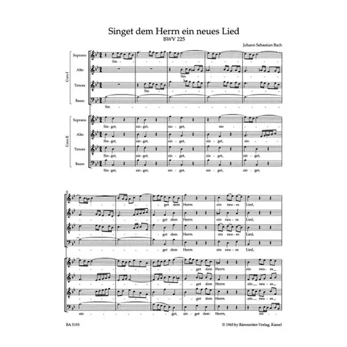 Motetten -BWV 225-230 (Motets) - Choral score