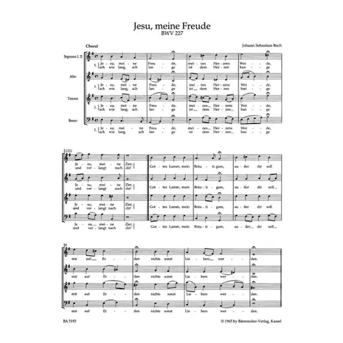 Motetten -BWV 225-230 (Motets) - Choral score