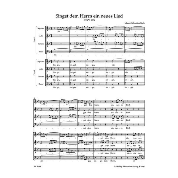 Motetten -BWV 225-230 (Motets) - Choral score