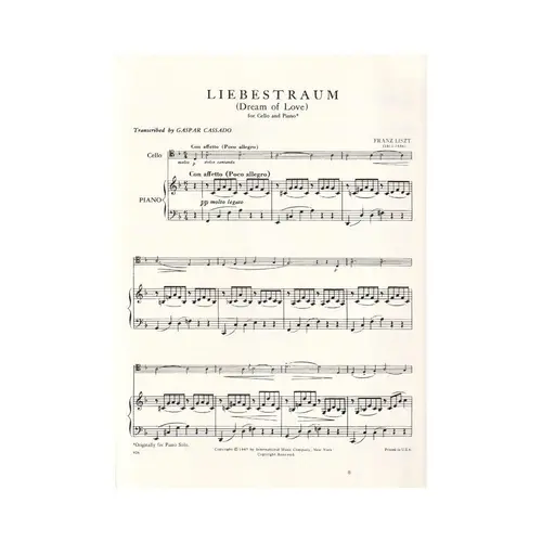 Liebestraum (Dream Of Love) - Cello