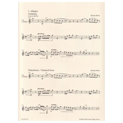 Concerto in E-flat major for horn and orchestra n.3 - KV 447
