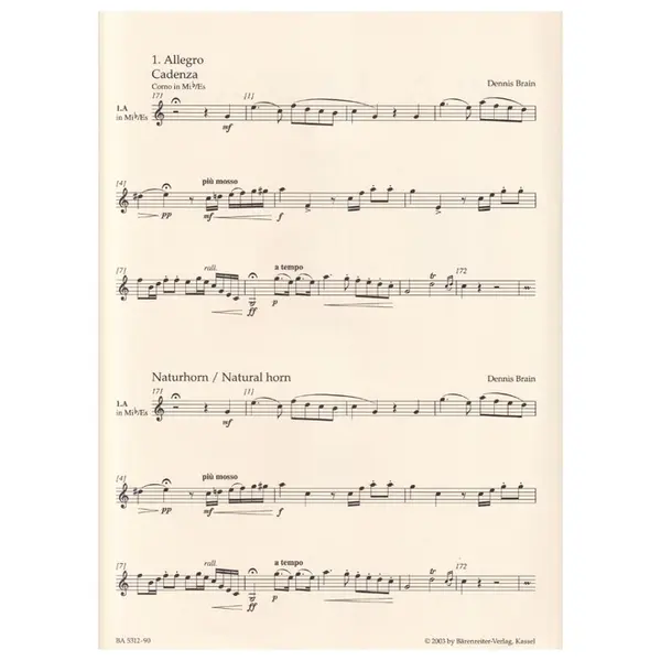 Concerto in E-flat major for horn and orchestra n.3 - KV 447