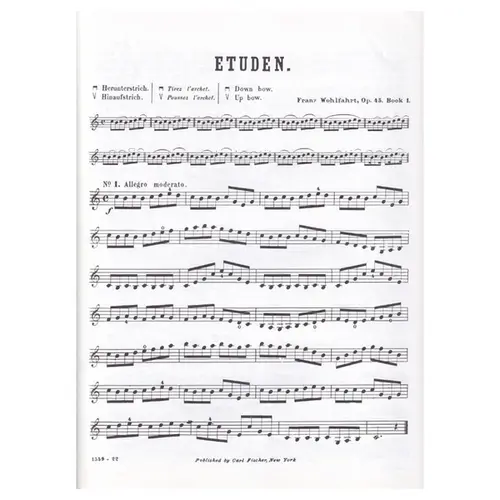 Sixty Etudes For Violin Op.45 Book 1