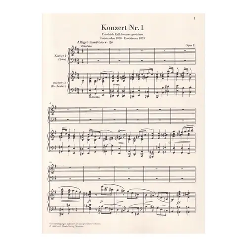 Klavierkonzert N.1 - E Moll - Op.11 - Piano Reduction