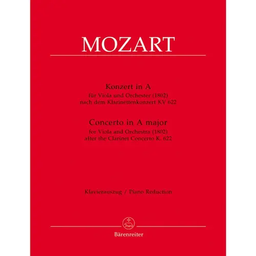 Concerto in A major for viola and orchestra after the clarinet concerto K 622
