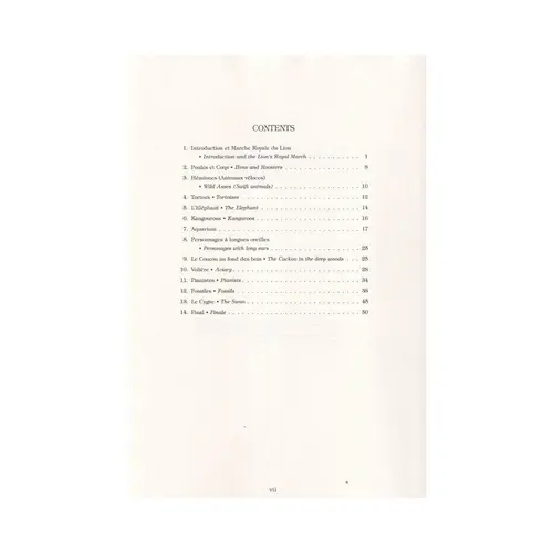 Carnival Of The Animals In Full Score