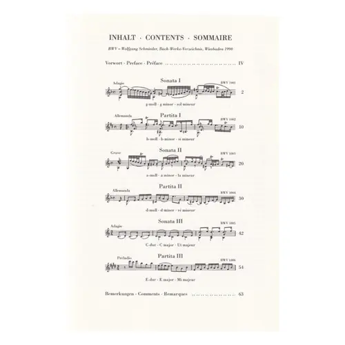 Sechs Sonaten Und Partiten Fur Violino Solo - Studien Edition