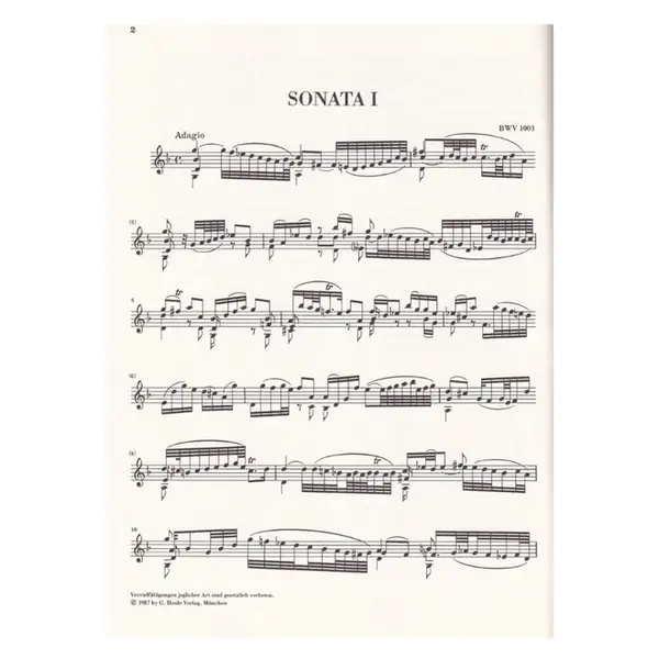 Sechs Sonaten Und Partiten Fur Violino Solo - Studien Edition