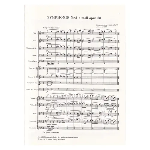 Symphonie N.1 - C-Moll - Op.68 - Studien Edition