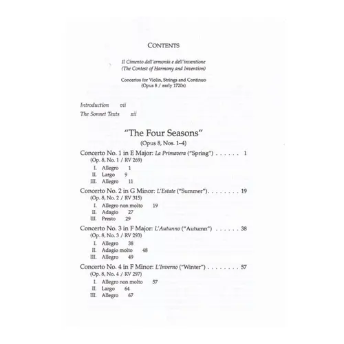 The Four Seasons - Op.8 N.1-4  (study score )